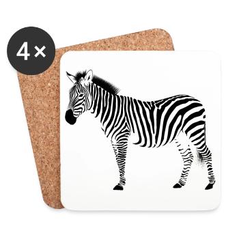 Zebra crossing - animal - vacation - Africa - Coasters (set of 4) - white - Front