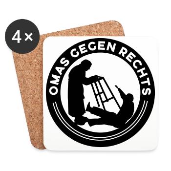 Omas gegen Rechts - Untersetzer (4er-Set) - Weiß - Vorne