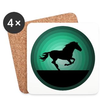 Pferde Pferd Reiten Reitsport - Untersetzer (4er-Set) - Weiß - Vorne