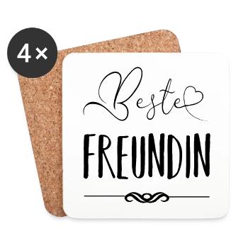 Beste Freundin - Untersetzer (4er-Set) - Weiß - Vorne