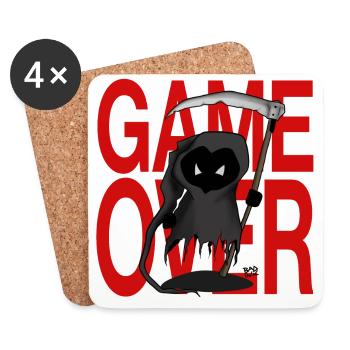 GAME OVER - Untersetzer (4er-Set) - Weiß - Vorne