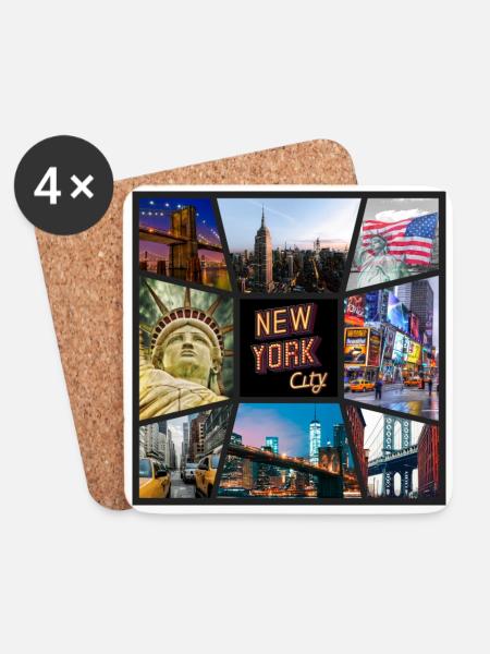 New York City USA Amerika Skyline Stadt Metropole - Untersetzer (4er-Set) - Weiß