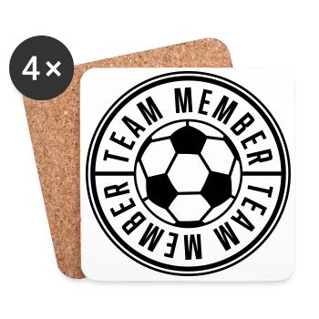 équipe football cercle logo - Dessous de verre (lot de 4) - blanc - Devant