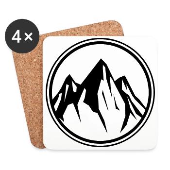 Montagnes symbole de la nature icône - Dessous de verre (lot de 4) - blanc - Devant