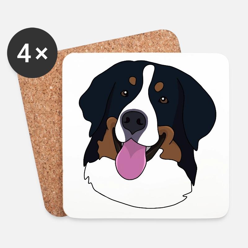 Berner Sennenhund - Untersetzer (4er-Set) - Weiß
