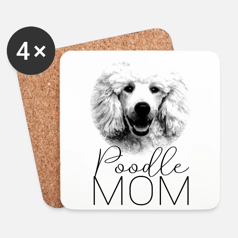 Pudel Hunde Mama - Untersetzer (4er-Set) - Weiß