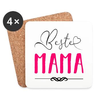 Beste Mama - Untersetzer (4er-Set) - Weiß - Vorne