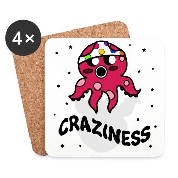 OCTOPUS CRAZY SILLY FUNNY UNIQUE IDEA - Coasters (set of 4) - white - Front