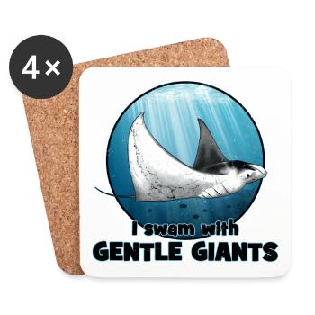 Étroche manta - Dessous de verre (lot de 4) - blanc - Devant