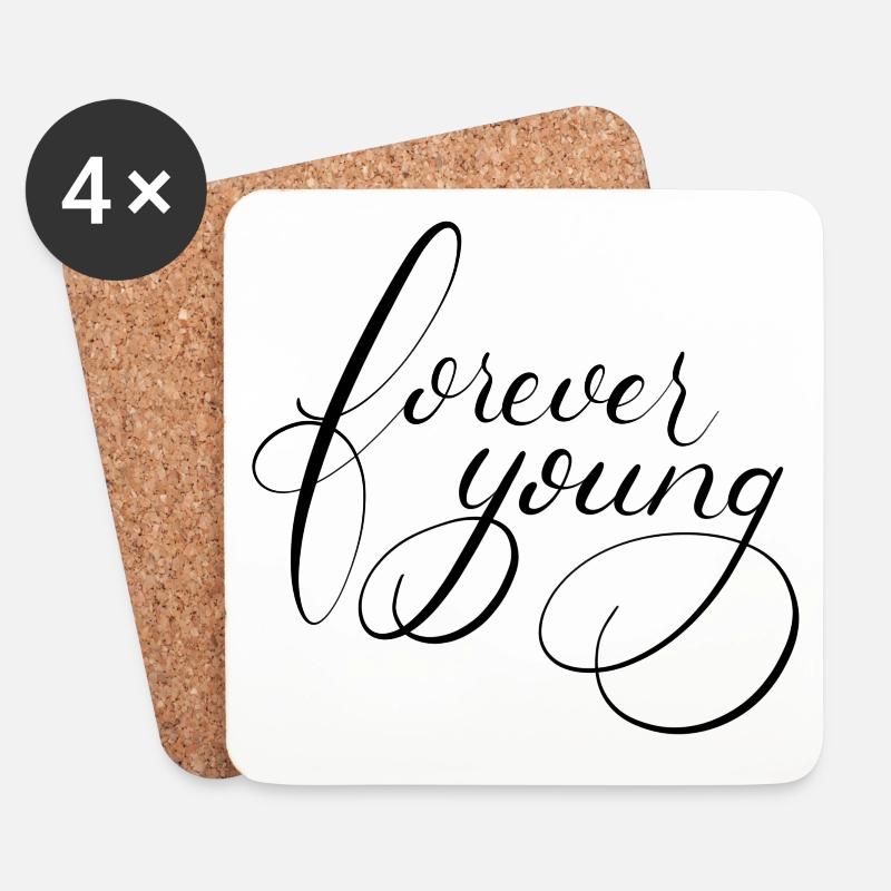 Forever young - Untersetzer (4er-Set) - Weiß