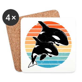 Orcas - Untersetzer (4er-Set) - Weiß - Vorne