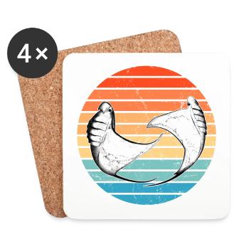 manta ray - Coasters (set of 4) - white - Front