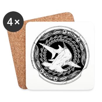 Bimini Hammerhead Shark - Coasters (set of 4) - white - Front