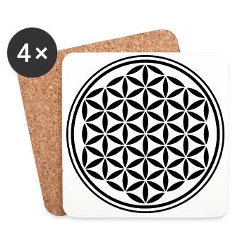 Flower of Life - Look Inside 1 - Coasters (set of 4) - white - Front