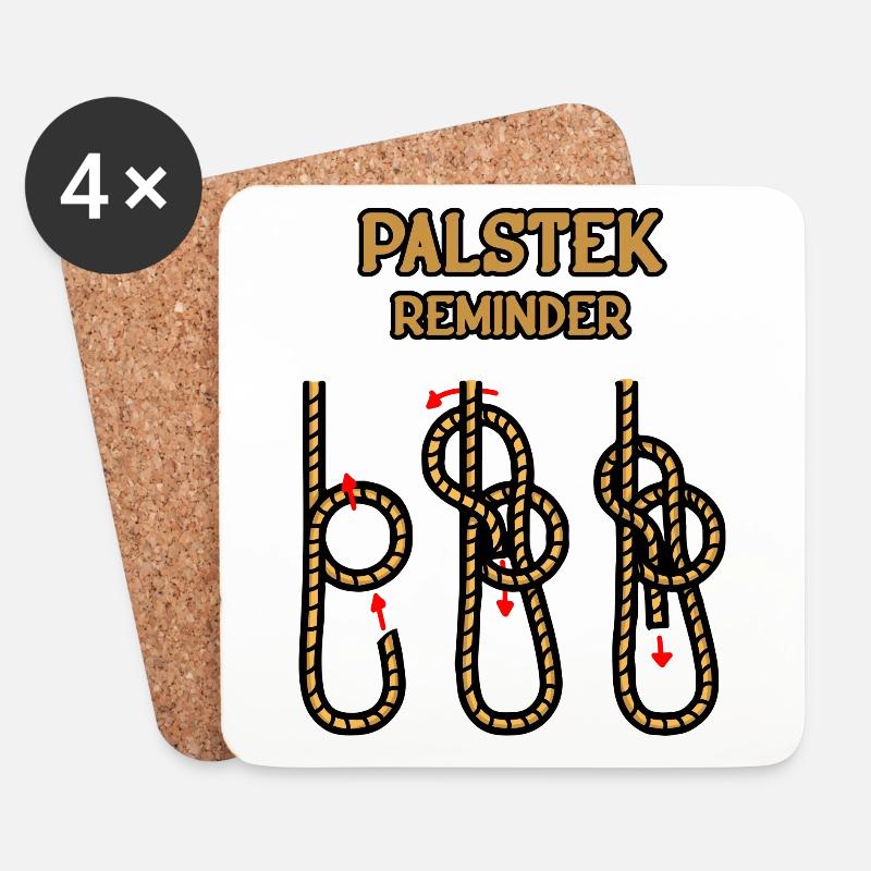 Palstek Reminder Segelknoten Sportbootführerschein - Untersetzer (4er-Set) - Weiß