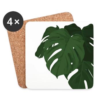 monstera plant - Coasters (set of 4) - white - Front
