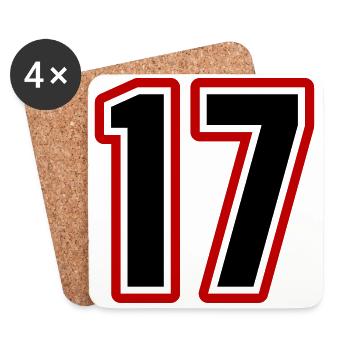 17 Number symbol - Coasters (set of 4) - white - Front