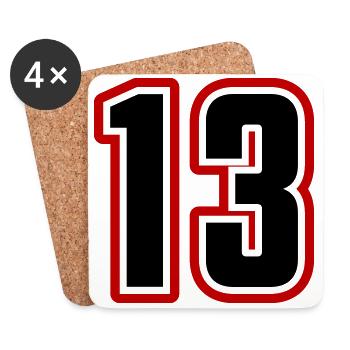 13 Number symbol - Coasters (set of 4) - white - Front