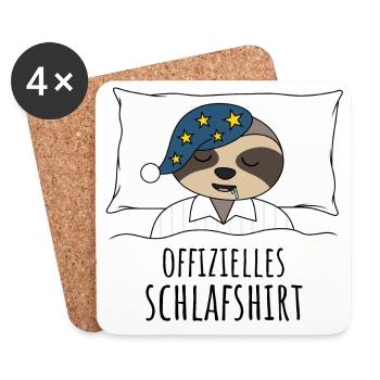 Offizielles Schlafshirt - Untersetzer (4er-Set) - Weiß - Vorne