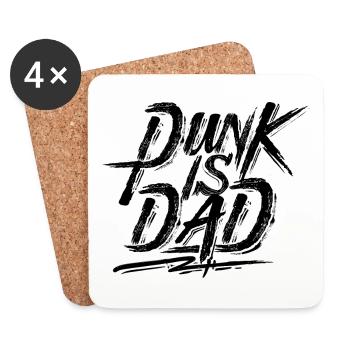 Père - Meilleur papa - Punk est papa - pos - Dessous de verre (lot de 4) - blanc - Devant