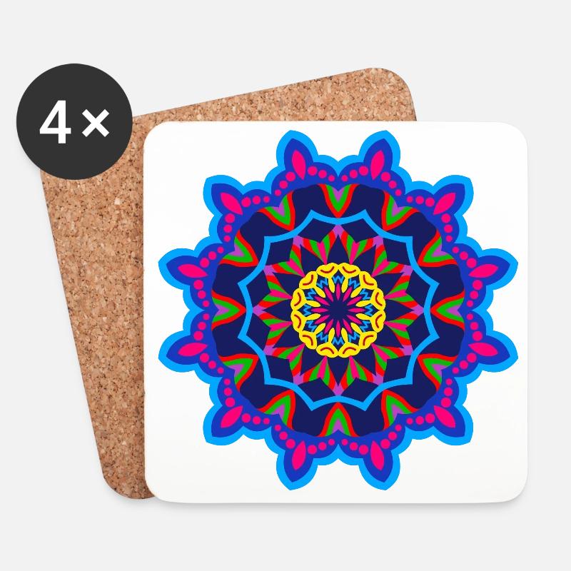Floral Mandala - Untersetzer (4er-Set) - Weiß
