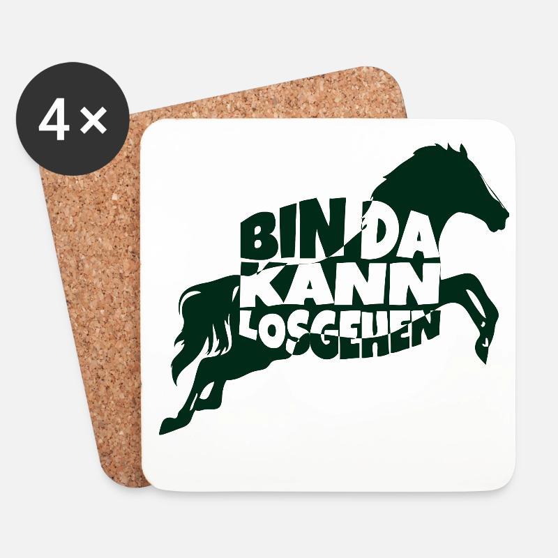 bin da pferd 1 - Untersetzer (4er-Set) - Weiß