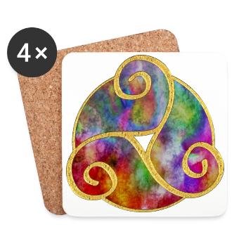Triskele - Celtic Symbol Art 2 - Untersetzer (4er-Set) - Weiß - Vorne
