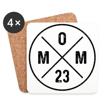 Mom 23 Mutter Nachwuchs Baby Ankündigung Mama 2023 - Untersetzer (4er-Set) - Weiß - Vorne
