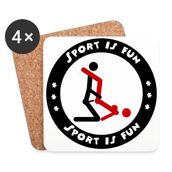 Sport is fun - Coasters (set of 4) - white - Front