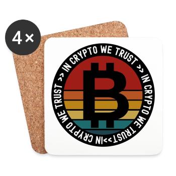 Cryptocurrency we rely on hockey - Coasters (set of 4) - white - Front