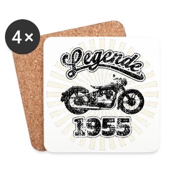 Légende de la moto 1955 RDA avec effet grunge - Dessous de verre (lot de 4) - blanc - Devant