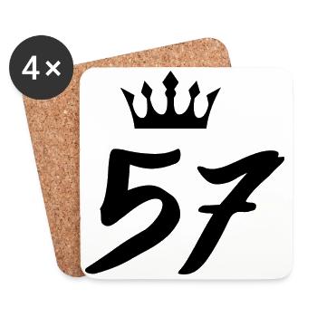 57 Zahl Krone - Untersetzer (4er-Set) - Weiß - Vorne