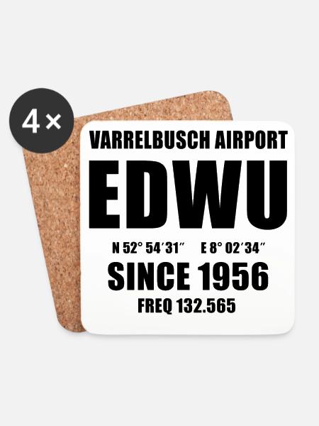Varrelbusch Airport EDWU 132.565 - Untersetzer (4er-Set) - Weiß