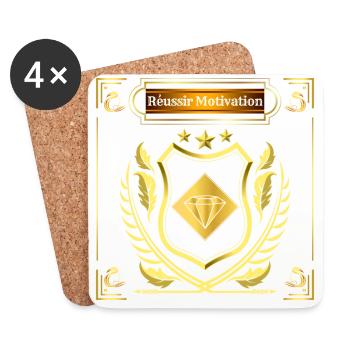 Réussir Motivation / Diamant magique porte-bonheur - Dessous de verre (lot de 4) - blanc - Devant