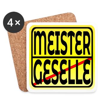Meisterprüfung bestanden - MEISTER GESELLE - Untersetzer (4er-Set) - Weiß - Vorne