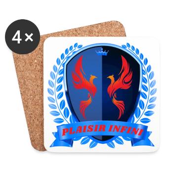 PLAISIR INFINI Phénix Royal en bleu Luna (1) - Dessous de verre (lot de 4) - blanc - Devant