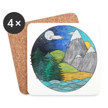 Landscape Outdoor Nature Lovers Nature Holidays - Coasters (set of 4) - white - Front