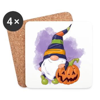 Halloween-Wichtel - Untersetzer (4er-Set) - Weiß - Vorne