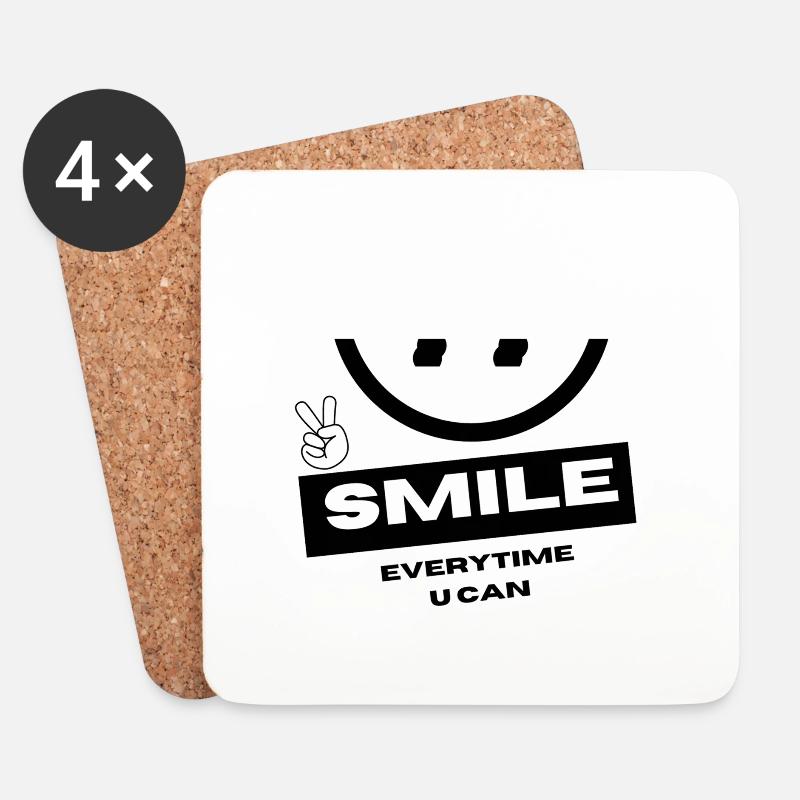 smile :) - Untersetzer (4er-Set) - Weiß