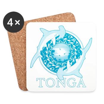 Hammerhead sharks Tonga Pride - Coasters (set of 4) - white - Front