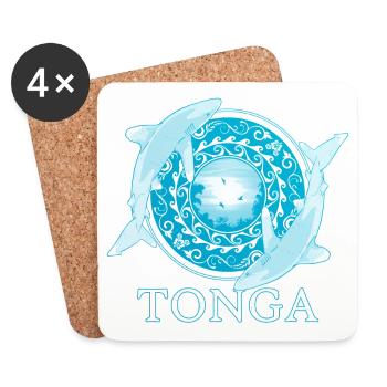 Whitetip Reef Sharks Tonga Pride - Coasters (set of 4) - white - Front