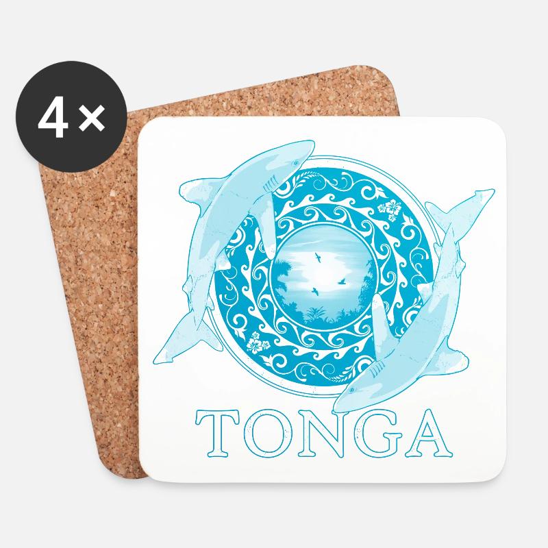 Weißspitzenriffhaie Tonga Pride - Untersetzer (4er-Set) - Weiß