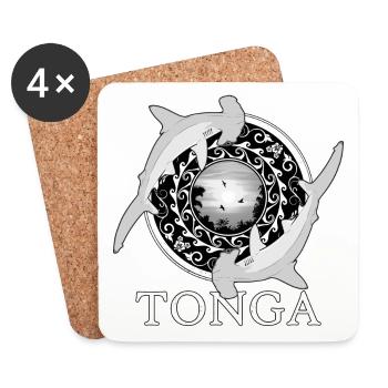 Hammerhead sharks Tonga Pride - Coasters (set of 4) - white - Front