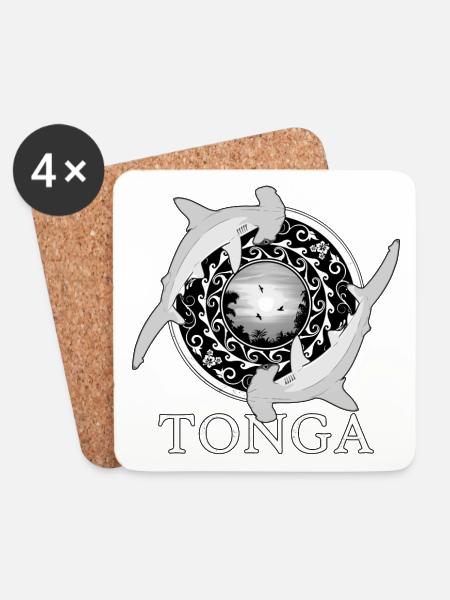 Hammerhaie Tonga Pride - Untersetzer (4er-Set) - Weiß