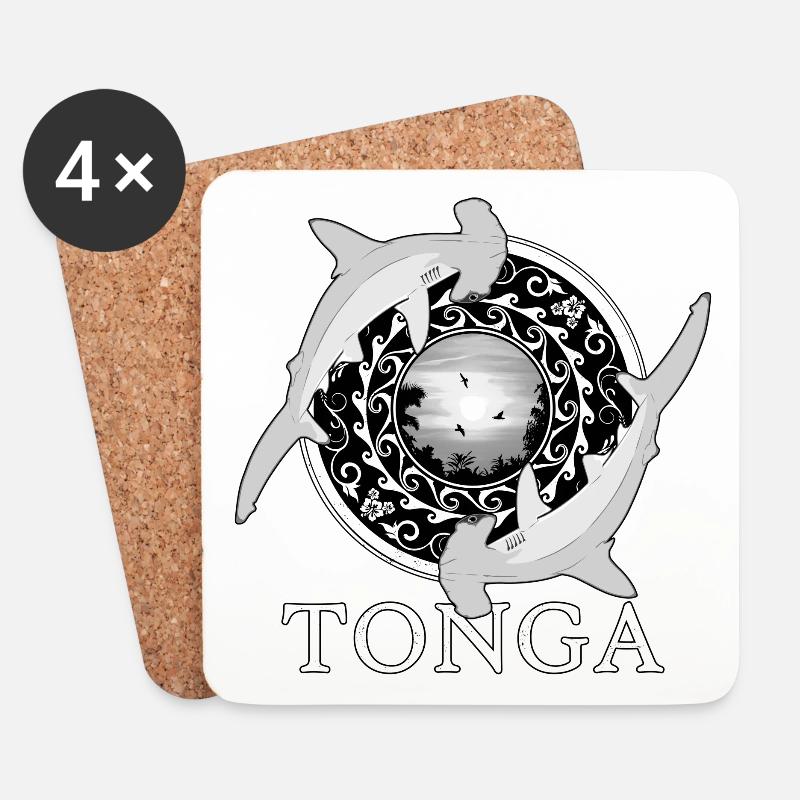 Hammerhaie Tonga Pride - Untersetzer (4er-Set) - Weiß