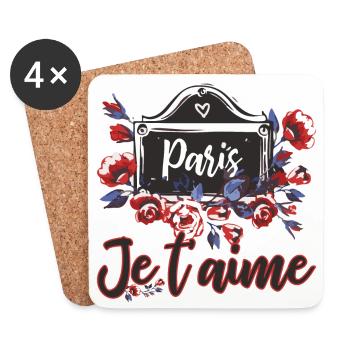 Plaques de rue Paris - Dessous de verre (lot de 4) - blanc - Devant