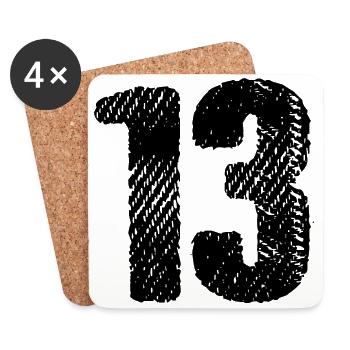 13 number jersey - Coasters (set of 4) - white - Front