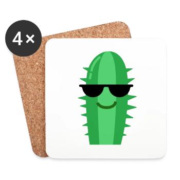 Cactus cool - Dessous de verre (lot de 4) - blanc - Devant