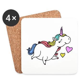 Thick Sweet Unicorn - Coasters (set of 4) - white - Front