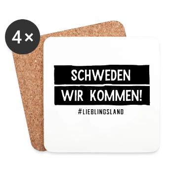 Auswandern nach Schweden Urlaub Reise Sprüche - Untersetzer (4er-Set) - Weiß - Vorne